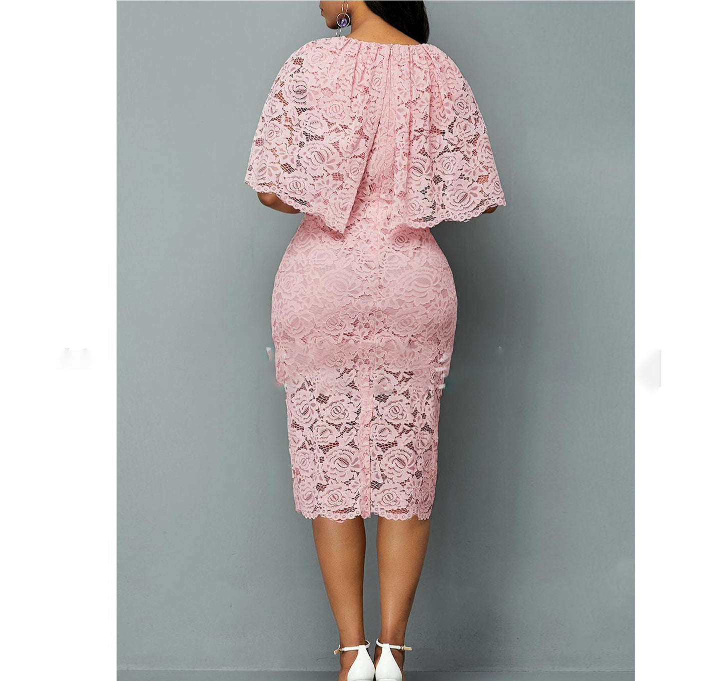 Robe Midi en Dentelle Africaine