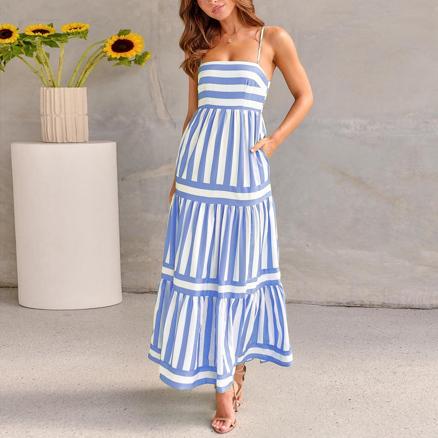 Baxa™- Robe Longue d'Été à Bretelles