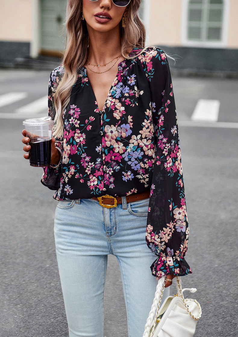 Blouse Femme à Imprimé Fleuri