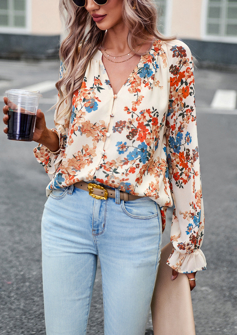 Blouse Femme à Imprimé Fleuri