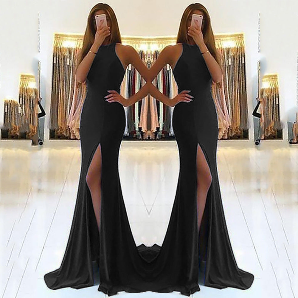 Robe Longue Élégante à Dos Nu