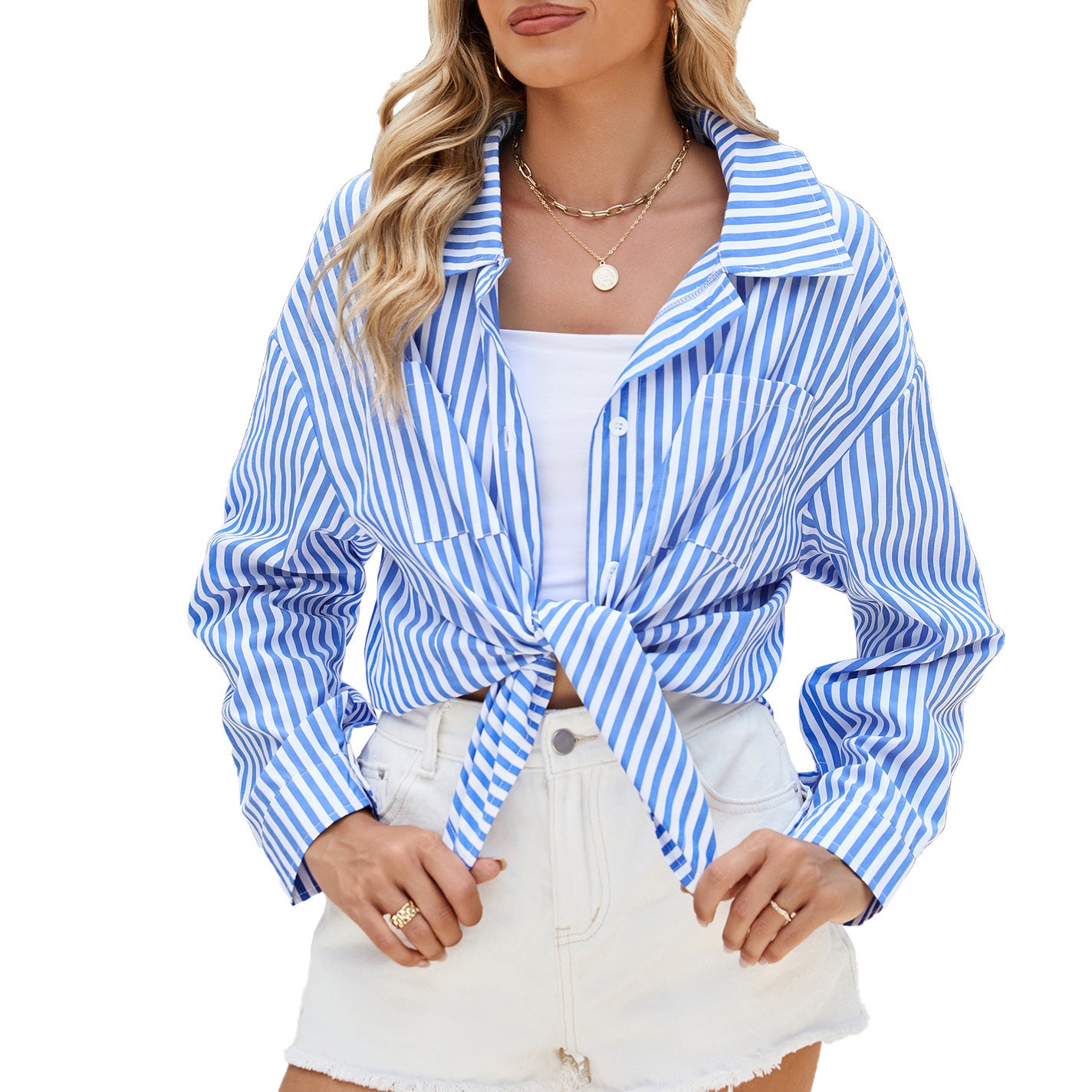 Chemise à Rayures Décontractée