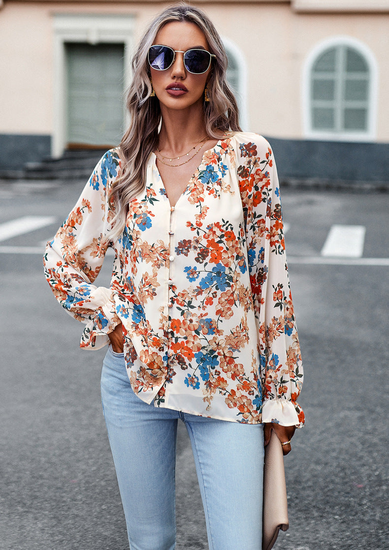 Blouse Femme à Imprimé Fleuri