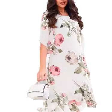 Robe Fleurie Élégante à Volants