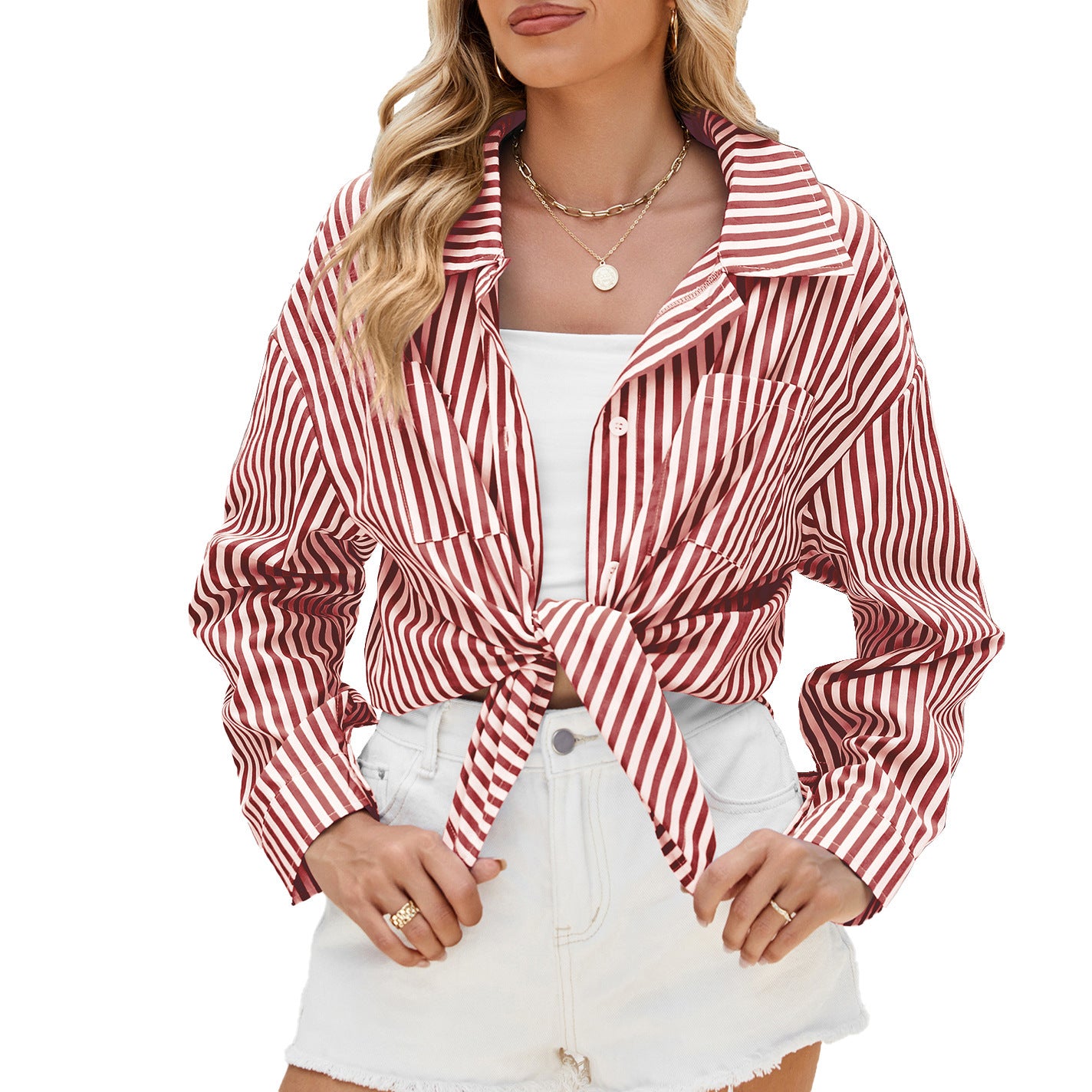 Chemise à Rayures Décontractée