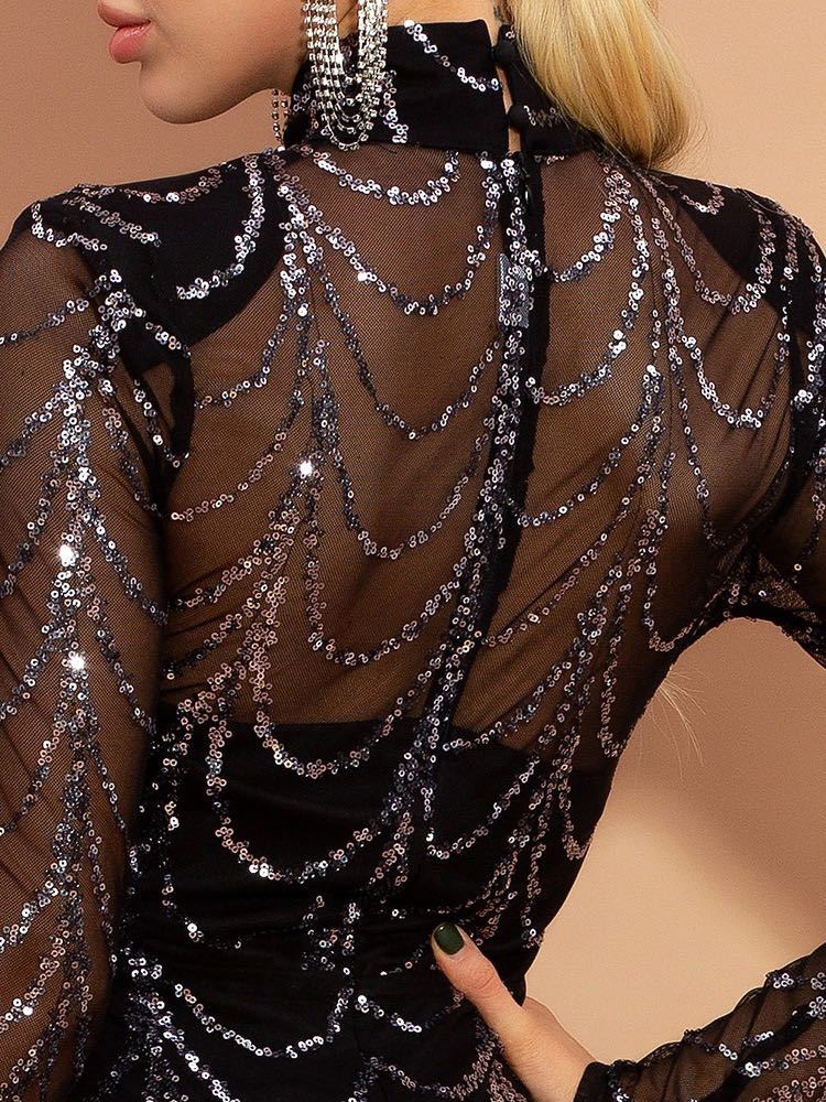 Robe Longue à Paillettes Élégante