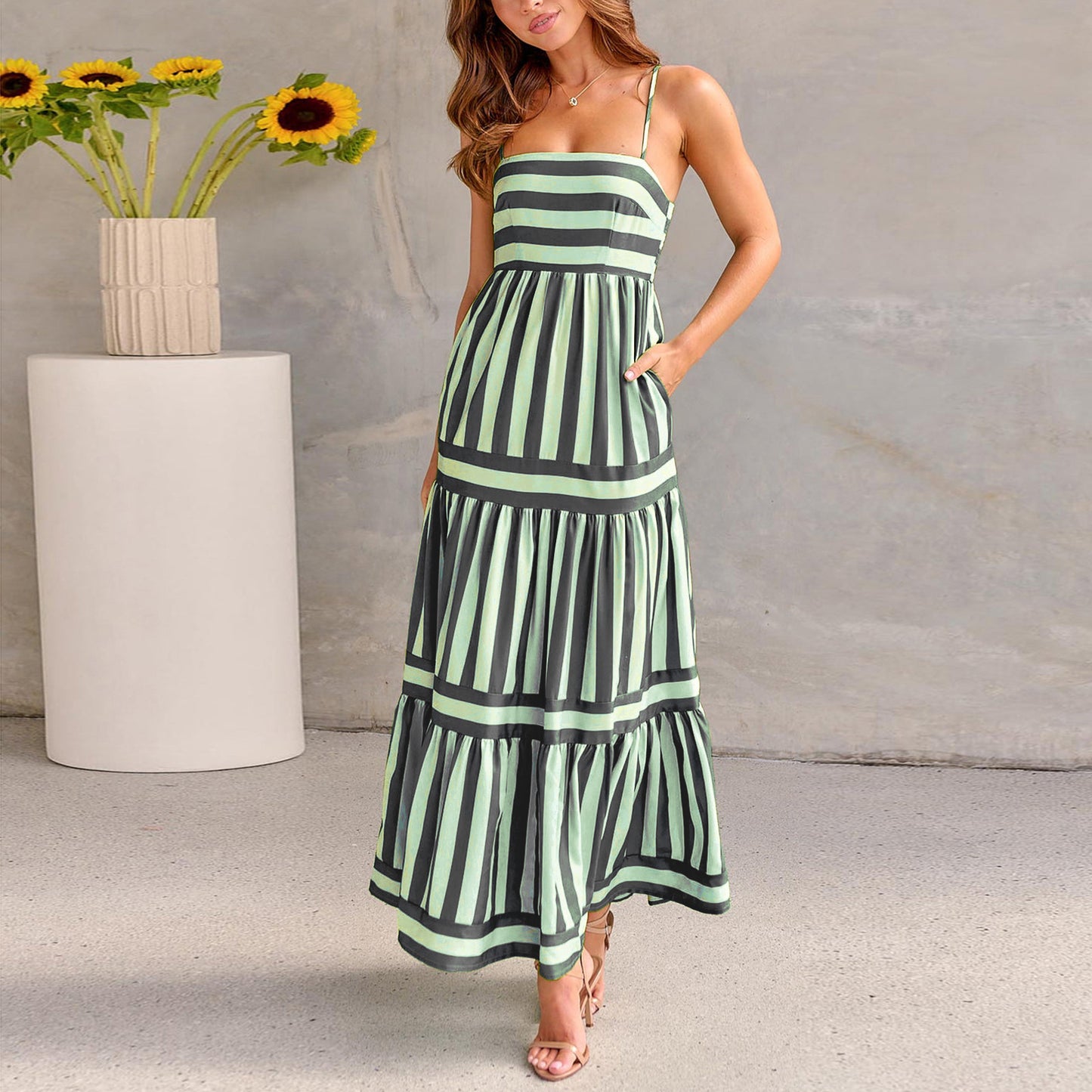 Baxa™- Robe Longue d'Été à Bretelles