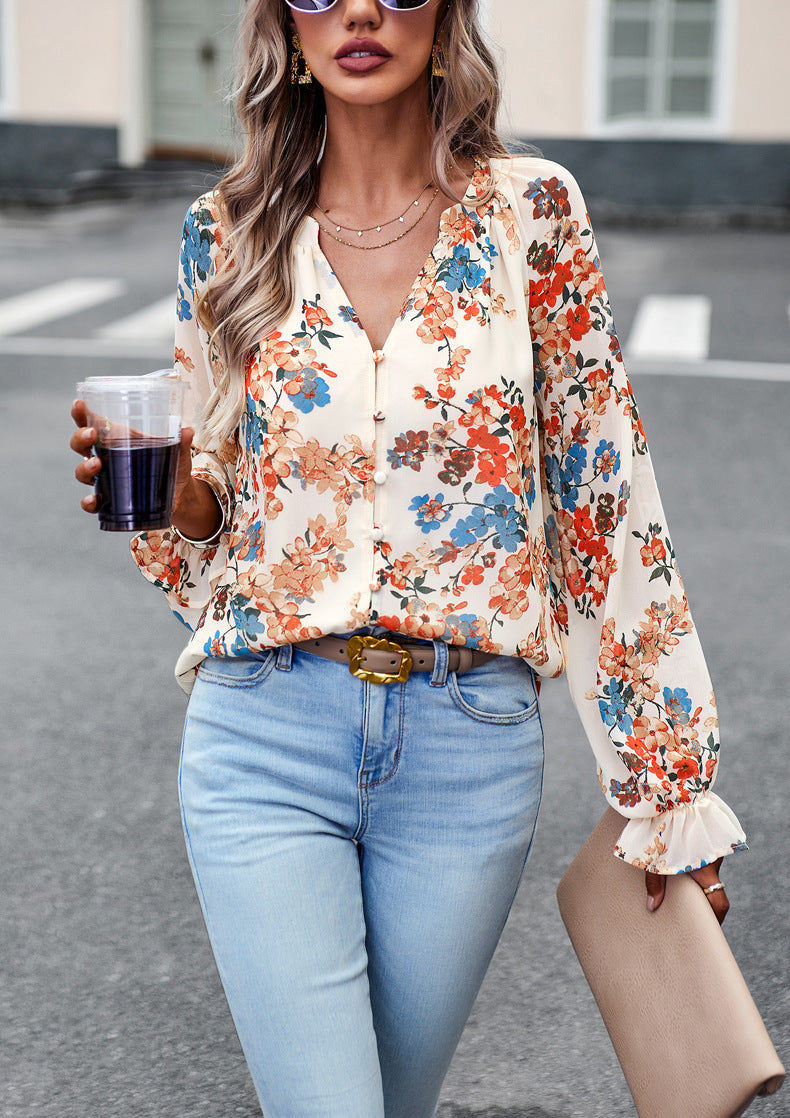 Blouse Femme à Imprimé Fleuri