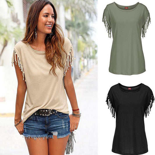 T-shirt Femme Grande Taille à Frange