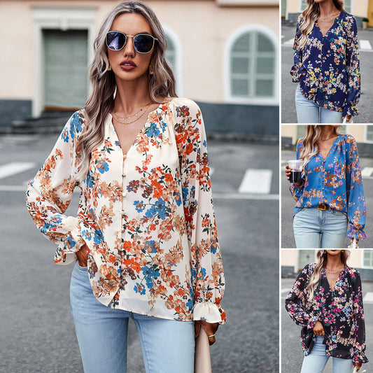 Blouse Femme à Imprimé Fleuri