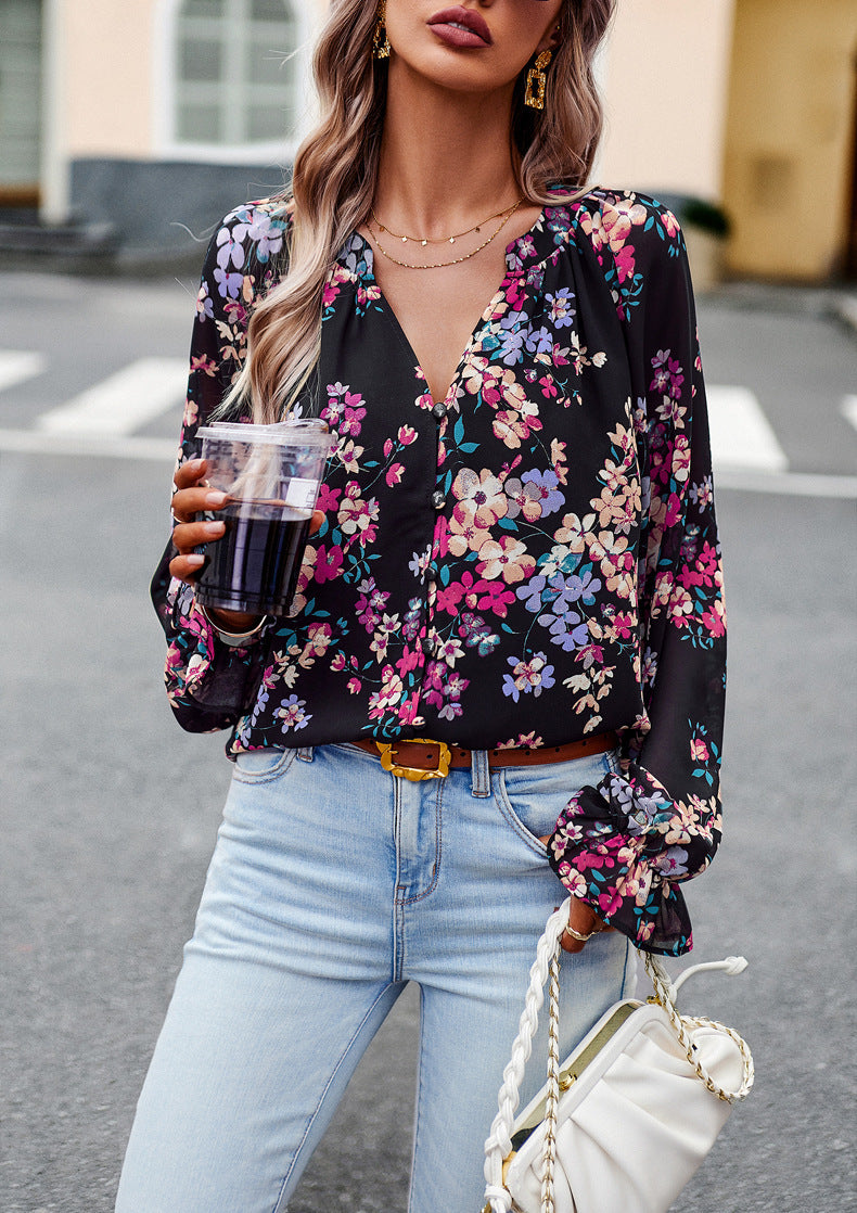 Blouse Femme à Imprimé Fleuri