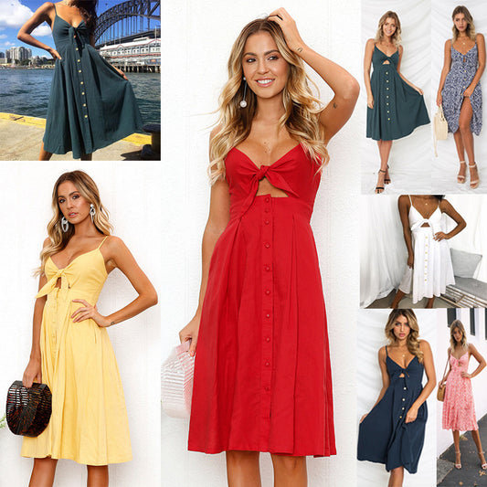 Robe d’Été Élégante Sans Manches