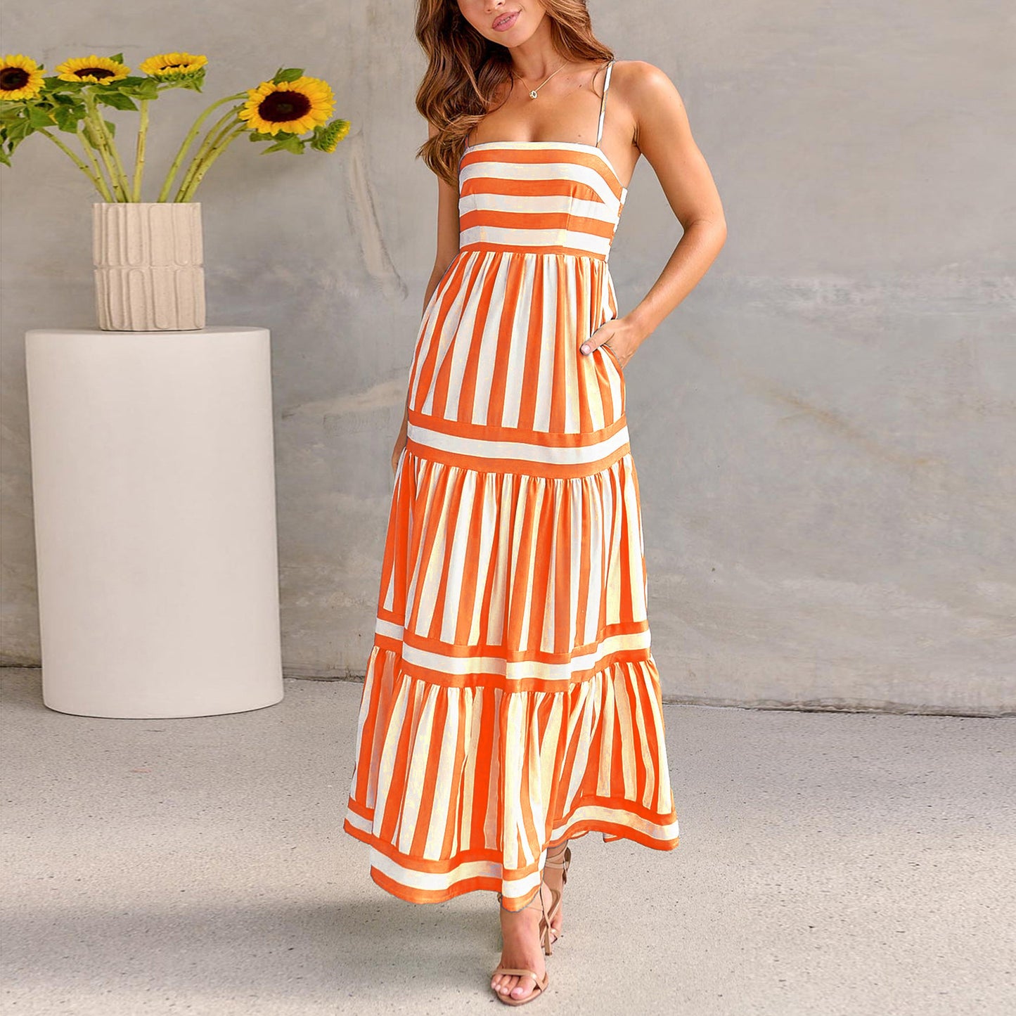 Baxa™- Robe Longue d'Été à Bretelles